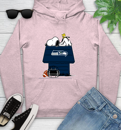 Seattle Seahawks NFL Football Snoopy Woodstock The Peanuts Movie Youth Hoodie Tee For Sports
