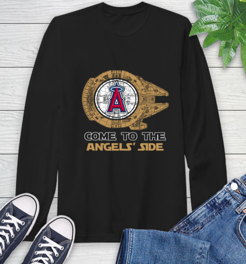 MLB Come To The Los Angeles Angels Side Star Wars Baseball Sports Long Sleeve T-Shirt