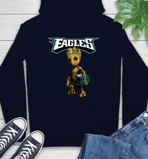 Philadelphia Eagles NFL Football Groot Marvel Guardians Of The Galaxy Hoodie 4