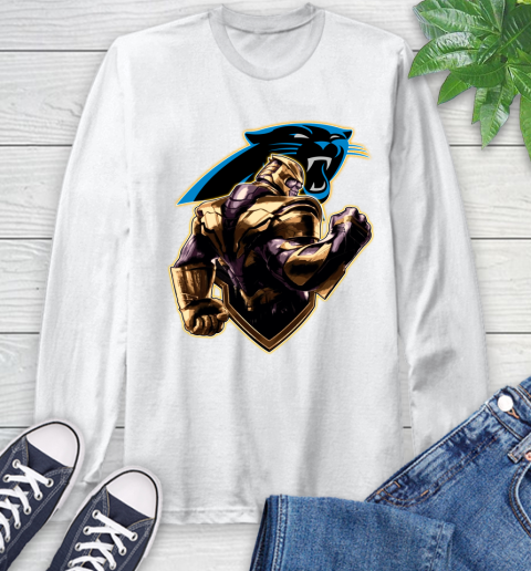 NFL Thanos Avengers Endgame Football Sports Carolina Panthers Long Sleeve T-Shirt