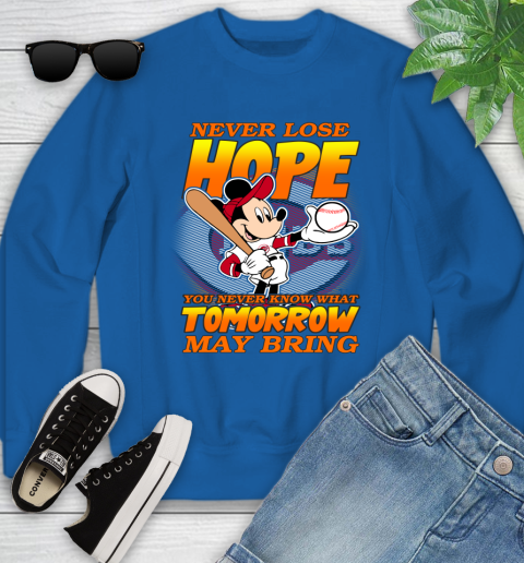 Cincinnati Reds MLB Baseball Mickey Disney Never Lose Hope Youth Sweatshirt 7