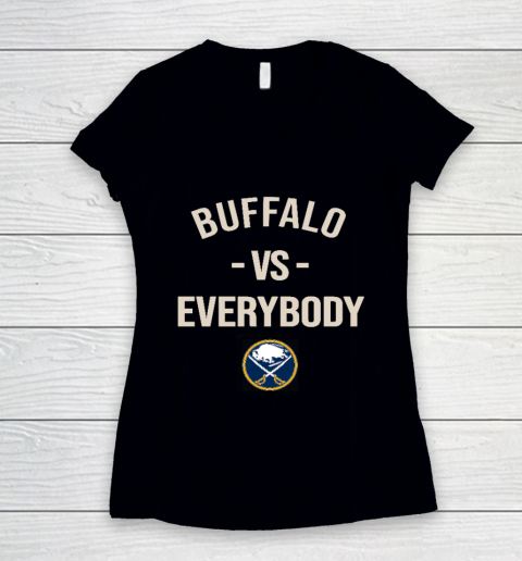 Buffalo Sabres Vs Everybody Women's V-Neck T-Shirt