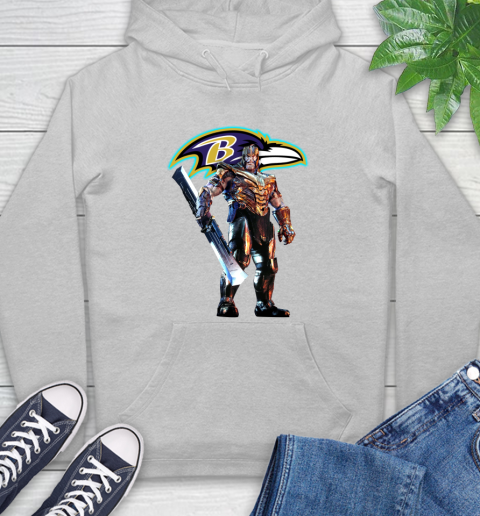 NFL Thanos Gauntlet Avengers Endgame Football Baltimore Ravens Hoodie 6