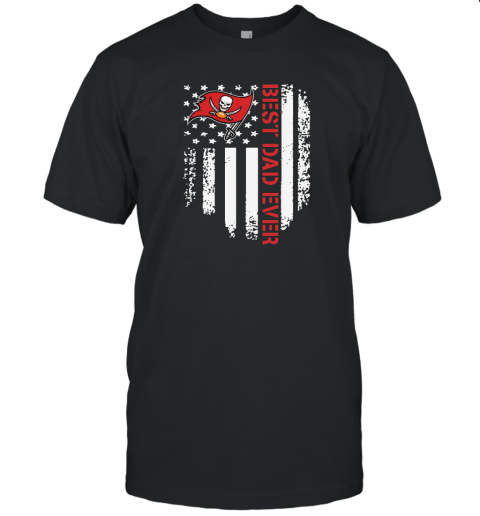 Best Dad Ever America Flag Tampa Bay Buccaneers NFL Father Day Unisex Jersey Tee