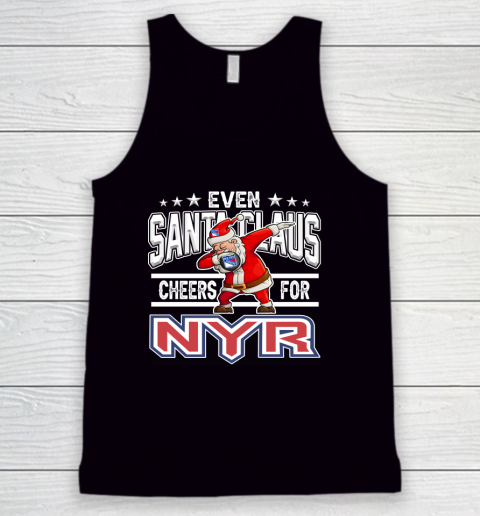 New York Rangers Even Santa Claus Cheers For Christmas NHL Tank Top