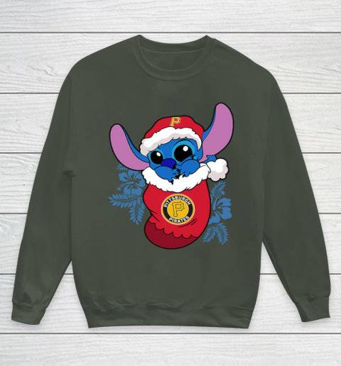 Pittsburgh Pirates Christmas Stitch In The Sock Funny Disney MLB Youth Sweatshirt 10