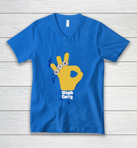 STEPH CURRY Three Ring V Neck T Shirt Tee For Sports
