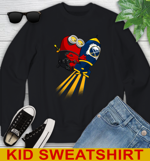 NHL Hockey Buffalo Sabres Deadpool Minion Marvel Shirt Youth Sweatshirt