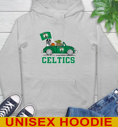 NBA Basketball Boston Celtics Darth Vader Baby Yoda Driving Star Wars Shirt Hoodie 6