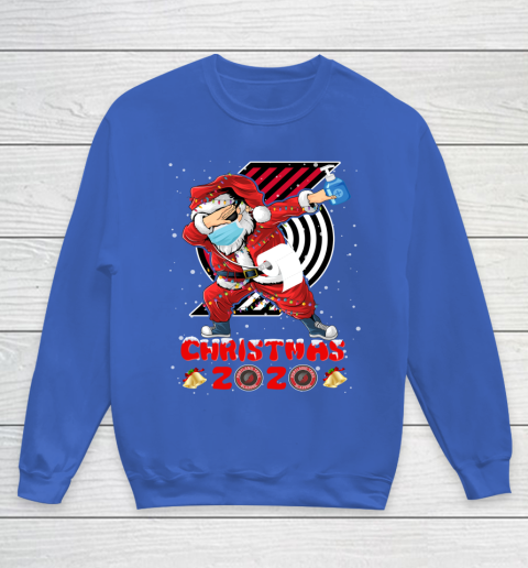 Portland Trail Blazers Funny Santa Claus Dabbing Christmas 2020 NBA Youth Sweatshirt 6