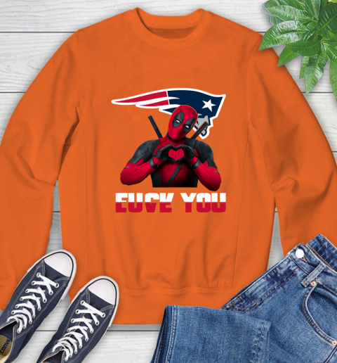 NHL New England Patriots Deadpool Love You Fuck You Football Sports Sweatshirt 3