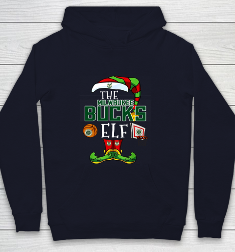 Milwaukee Bucks Christmas ELF Funny NBA Youth Hoodie 2