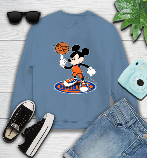 NBA Basketball New York Knicks Cheerful Mickey Disney Shirt Sweatshirt 8