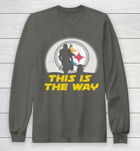 Pittsburgh Steelers NFL Football Star Wars Yoda And Mandalorian This Is The Way Long Sleeve T-Shirt 5