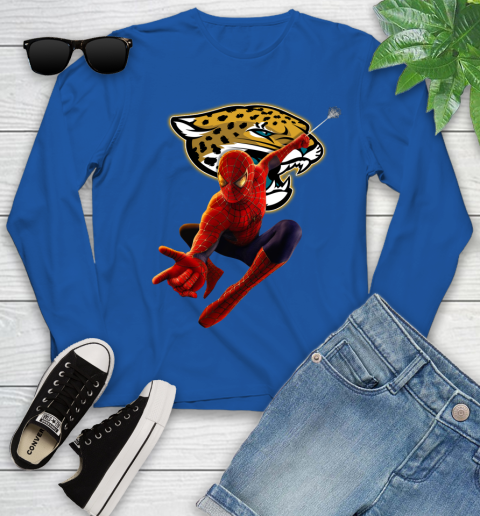 NFL Spider Man Avengers Endgame Football Jacksonville Jaguars Youth Long Sleeve 9