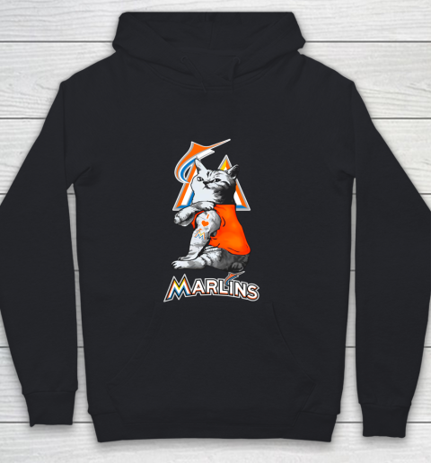 MLB Baseball My Cat Loves Miami Marlins Youth Hoodie
