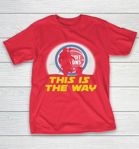 Detroit Pistons NBA Basketball Star Wars Yoda And Mandalorian This Is The Way T-Shirt 9