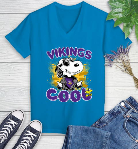 NFL Football Minnesota Vikings Cool Snoopy Shirt Women's V-Neck T-Shirt 5