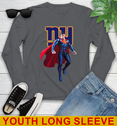 NFL Superman DC Sports Football New York Giants Youth Long Sleeve 9