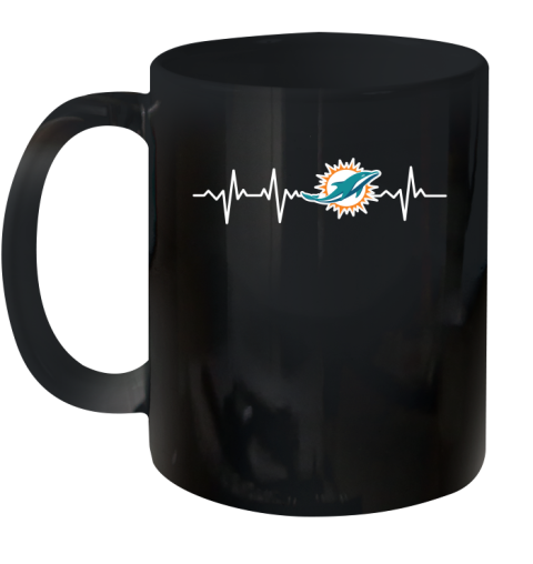 Miami Dolphins NFL Football Heart Beat Shirt Ceramic Mug 11oz