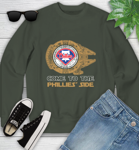 MLB Come To The Philadelphia Phillies Side Star Wars Baseball Sports Youth Sweatshirt 9