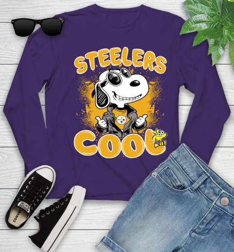 NFL Football Pittsburgh Steelers Cool Snoopy Shirt Youth Long Sleeve 4