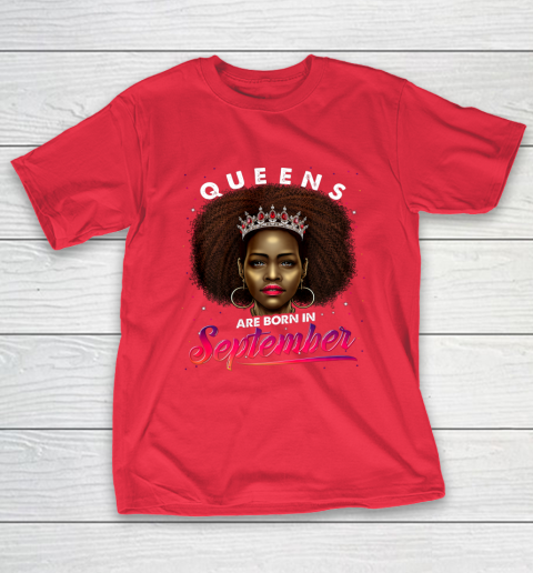 Queens Born September Shirt Black Girl Virgo Libra Birthday T-Shirt 9