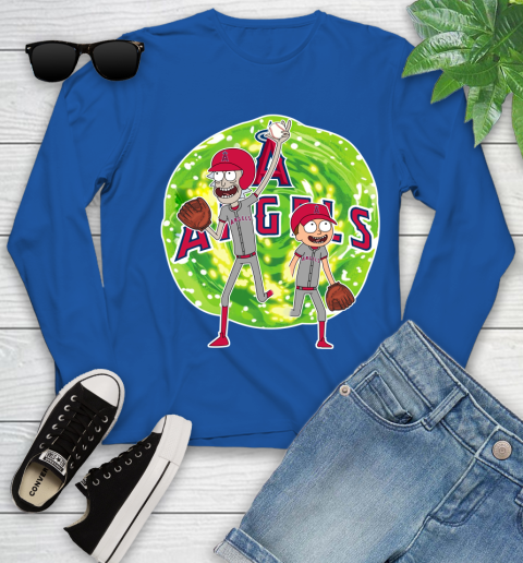 MLB Los Angeles Angels Rick And Morty Baseball Sports Youth Long Sleeve 9