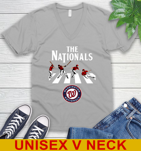 MLB Baseball Washington Nationals The Beatles Rock Band Shirt V-Neck T-Shirt 3