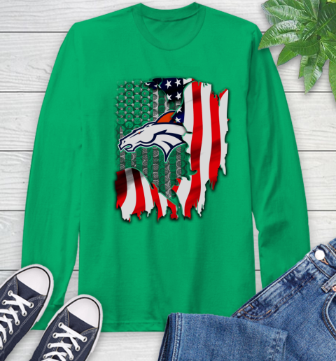 Denver Broncos NFL Football American Flag Long Sleeve T-Shirt 9 Denver Broncos NFL Football American Flag Long Sleeve T-Shirt - Image 9