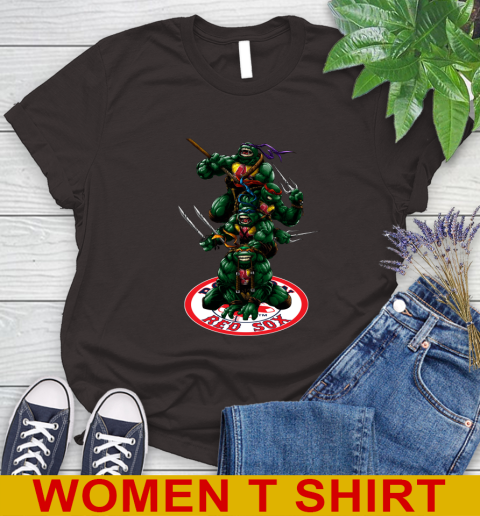 MLB Baseball Boston Red Sox Teenage Mutant Ninja Turtles Shirt Women's T-Shirt 9 MLB Baseball Boston Red Sox Teenage Mutant Ninja Turtles Shirt Women's T-Shirt - Image 9