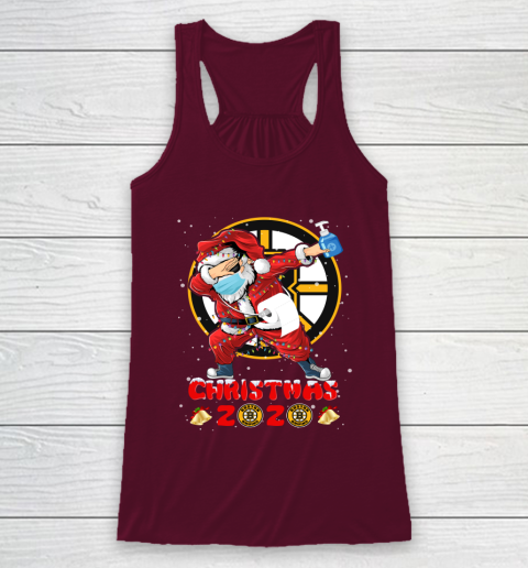 Boston Bruins Funny Santa Claus Dabbing Christmas 2020 NHL Racerback Tank 2