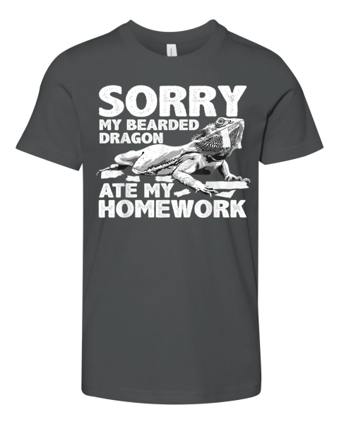 Bearded Dragon Shirts For Kids - Ate My Homework T Shirt Bearded Dragon Shirts For Kids - Ate My Homework T Shirt