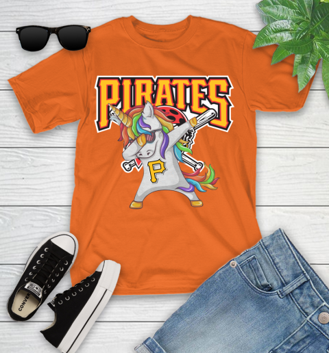 Pittsburgh Pirates MLB Baseball Funny Unicorn Dabbing Sports Youth T-Shirt 7