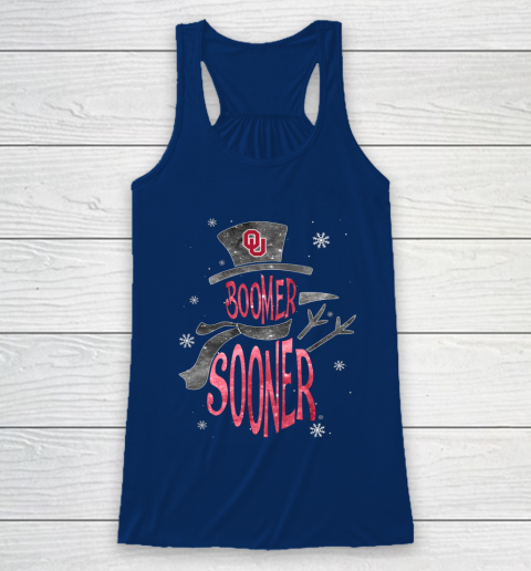 Oklahoma Sooners Christmas Snowman Racerback Tank 6