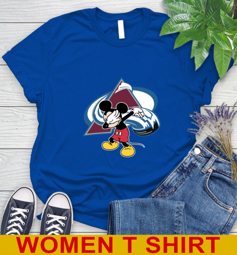 Colorado Avalanche NHL Hockey Dabbing Mickey Disney Sports Women's T-Shirt 9