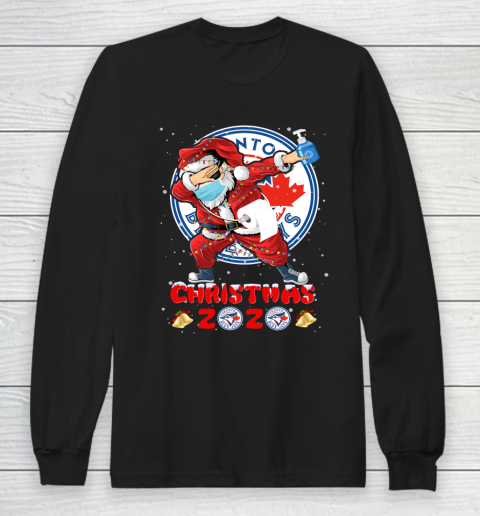 Toronto Blue Jays Funny Santa Claus Dabbing Christmas 2020 MLB Long Sleeve T-Shirt