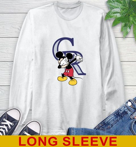 Colorado Rockies MLB Baseball Dabbing Mickey Disney Sports Long Sleeve T-Shirt