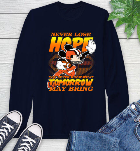 Cleveland Browns NFL Football Mickey Disney Never Lose Hope Long Sleeve T-Shirt 3