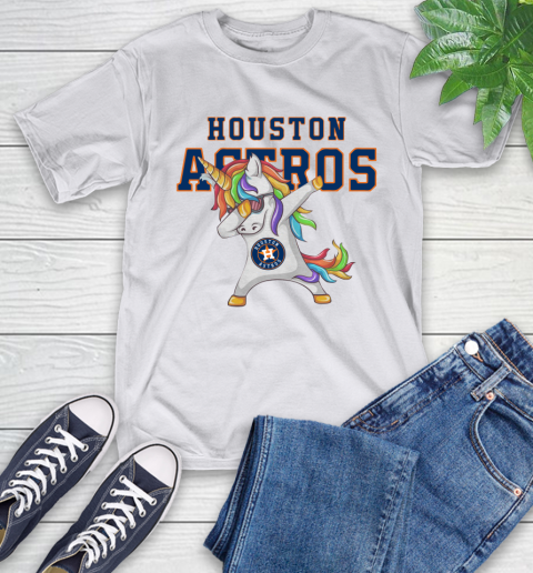 Houston Astros MLB Baseball Funny Unicorn Dabbing Sports T-Shirt 12