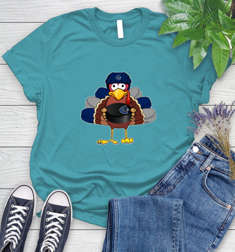 Vancouver Canucks Turkey Thanksgiving Day Women's T-Shirt 12