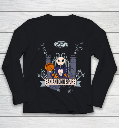 NBA San Antonio Spurs Basketball Jack Skellington Halloween Youth Long Sleeve