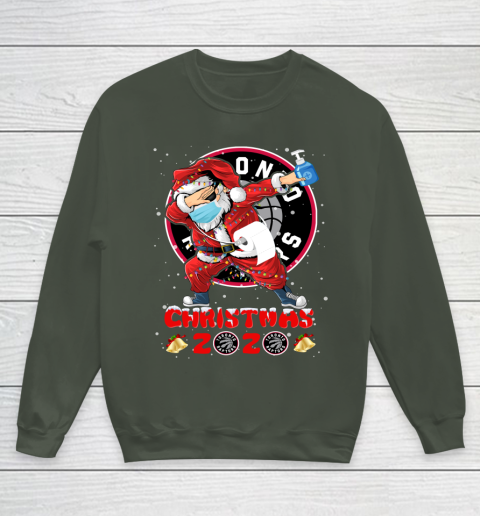 Toronto Raptors Funny Santa Claus Dabbing Christmas 2020 NBA Youth Sweatshirt 8