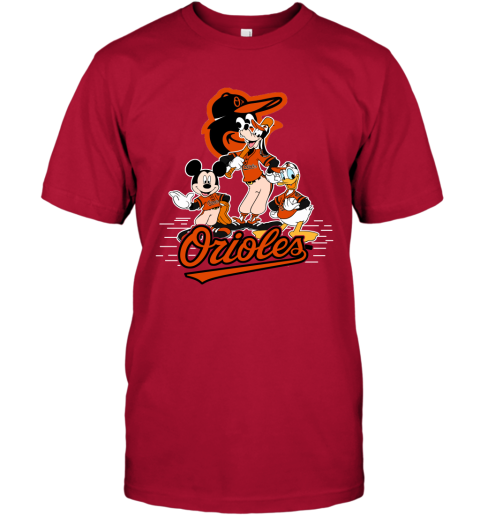 MLB Baltimore Orioles Mickey Mouse Donald Duck Goofy Baseball T Shirt T  Shirt