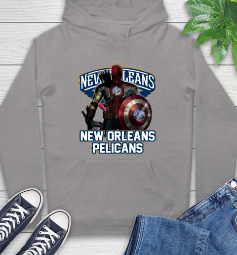 New Orleans Pelicans NBA Basketball Captain America Thor Spider Man Hawkeye Avengers Hoodie 6