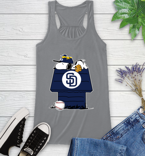 MLB San Diego Padres Snoopy Woodstock The Peanuts Movie Baseball T Shirt Racerback Tank 5