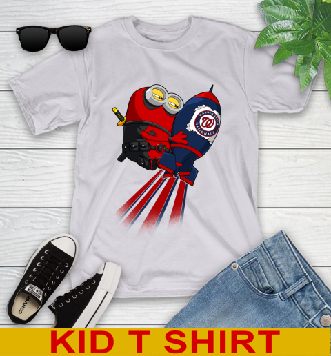 MLB Baseball Washington Nationals Deadpool Minion Marvel Shirt Youth T-Shirt 4