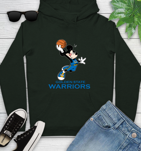 NBA Basketball Golden State Warriors Cheerful Mickey Mouse Shirt Youth Hoodie 12