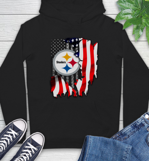 Pittsburgh Steelers NFL Football American Flag Hoodie