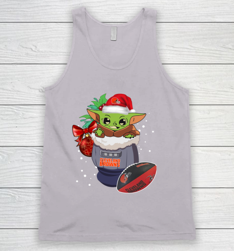 Cleveland Browns Christmas Baby Yoda Star Wars Funny Happy NFL Tank Top 4